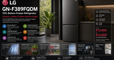 LG’s 331L bottom-freezer fridge targets South African homes with smarter cooling